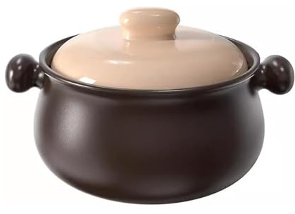 Generisch Ceramic Slow Cooker, Stoneware Casserole with lid, Soup Pot for stew, Soup, Rice, Für viele Rezepte geeignet, Suppentopf