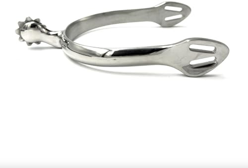 Equine Smile ES1064 ErgoSpur Radsporen Sonnenradsporen Breite Ausführung mit Sonnenrad Reitsporen Reiten Sporen Spur hochwertiger Edelstahl (Herren 40 mm)