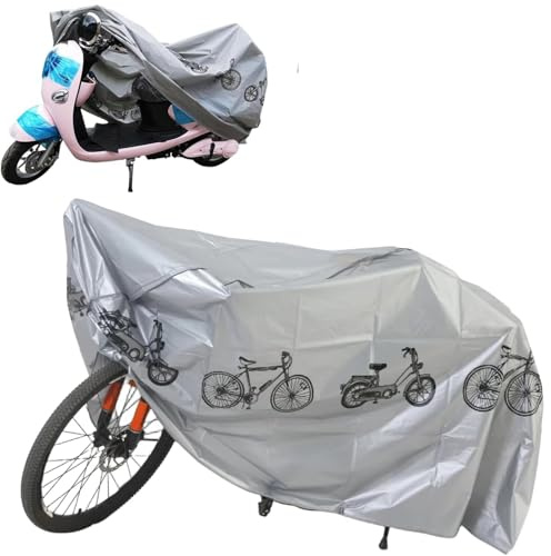 Copertura Bici Bicicletta,Telo Copri Bicicletta da Esterno Impermeabile,Copertura per Biciclette,Copribici Biciclette,Telo Bici Impermeabile per Esterno,Antipolvere Pioggia Protezione Neve (Grigio)