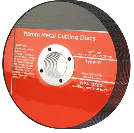 Lot de 10 disques à tronçonner en métal de 115 mm pour meuleuse d'angle – Roues fines de 1,2 mm pour acier, fer, aluminium et métaux ferreux, rapides, durables et précises (10 disques de coupe)