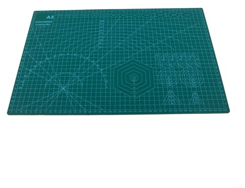 Tappetino da taglio double-face A2/A3/A4/A5 con scala antiscivolo e trasparente, per progetti artigianali, cucito, intaglio e modellismo (A-3 verde)