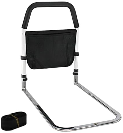 Kustimantu Rejilla lateral de la cama para adultos mayores | Seguro, antideslizante, plegable, portátil, soporte para personas mayores, barandilla de cama | Para el hogar, hospital, cuidado de la