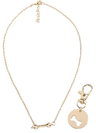 Mimeitopa für Legierung Pet Pair Halskette, Hundeknochen Spleiß-Anhänger, 2 Spleißen Tag -Kette, haltbarer passender Schmuck für Besitzer und Haustier (Ein Satz Runde Hundeknochen)