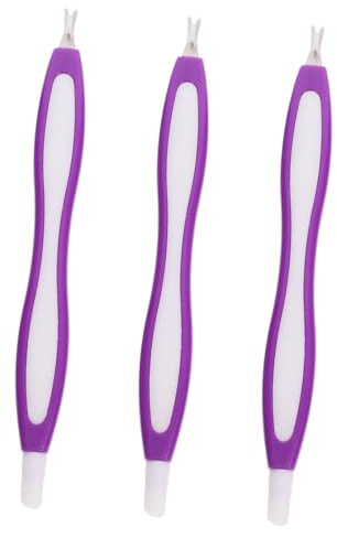 Anneome Set de 3 Tenedores para Piel Muerta de Uñas de Acero Inoxidable, Removedores de Cutículas Mango Ergonómico, Herramienta Profesional para Cuidado de Uñas en Salón y Color Aleatorio