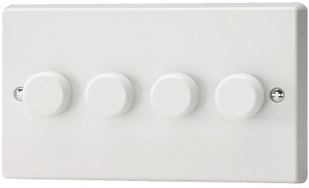 Varilight JQDP254W Leading & Trailing Edge 4 Gang White PVC