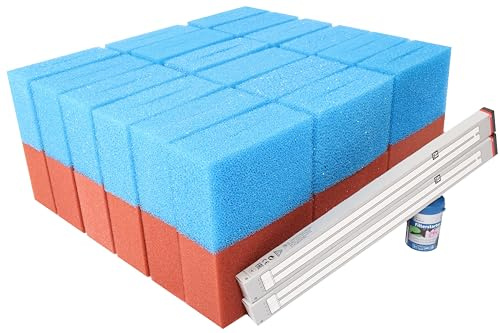 Wartungspaket für Oase Biotec 36: Schwamm Set, Filterstarter, Leuchtmittel | Bestehend aus: Schwamm Set, Biokick Filterstarter, 2x 55 Watt Leuchtmittel Komplettset Wasseraufbereitung Ersatzschwämme
