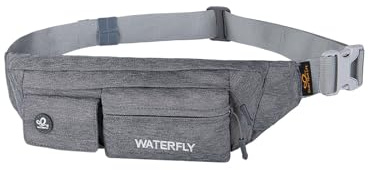WATERFLY Bauchtasche Damen Herren Klein: Gürteltasche Hüfttasche Stylisch für Sport Joggen Hundetraining Laufen Running Reise Travel Hip Waist Bag Bum Fanny Pack