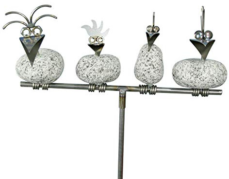 Gebrüder Lomprich Steinvogelfamilie am Stab SV 480, Höhe ca. 110 cm