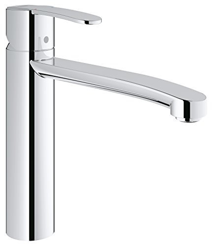 GROHE Wave Cosmopolitan - Einhand-Spültischbatterie (Einlochmontage, 140° schwenkbar, flexible Anschlussschläuche), chrom, 31316000