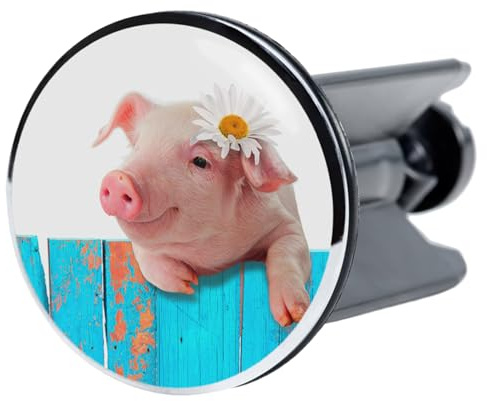 Sanilo Waschbeckenstöpsel Schwein, schöner Stöpsel für das Waschbecken, universal mit Motiv