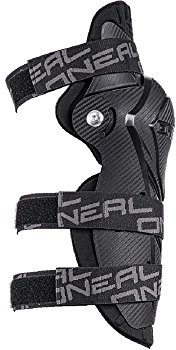 O'NEAL | Protezioni per le ginocchia | Motocross Enduro | Carbon Look Hard Shell, imbottito con schiuma termica, (EU) 2016/425 | PUMPGUN MX Carbon Knee Guard | Adulto | Nero | Taglia unica