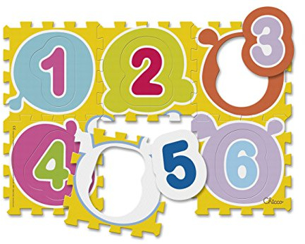 Chicco 00007161000000 - Puzzle Matten Zahlen, 6-teilig