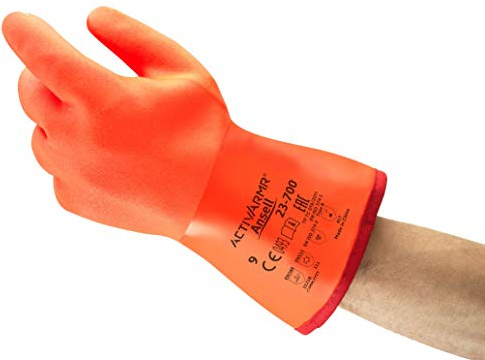 Ansell Polar Grip 23-700 Arbeitshandschuhe, Mechanikschutz, Spezialzweck-Handschuhe, Industrie PSA, Damen Herren, Orang, Größe XL (6 Paar)