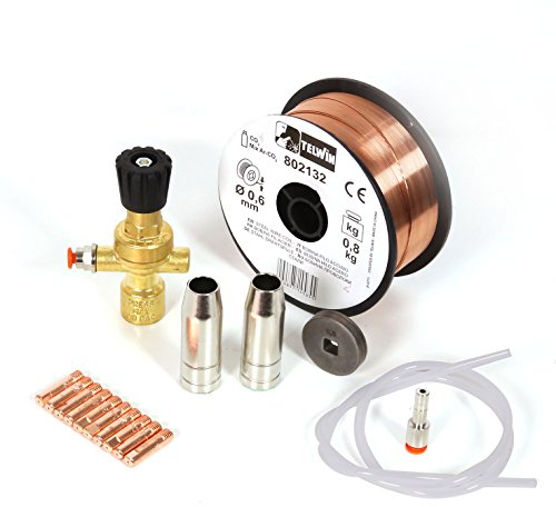 Telwin 802147 Kit Saldatura Acciaio Bombola a Perdere per Mig-Mag, 0.1 V, Multicolore, Acciaio - a perdere
