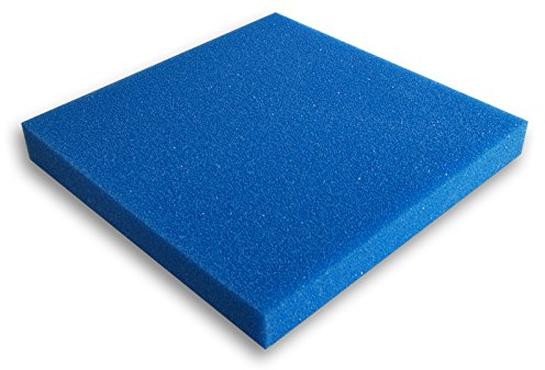 Wiltec Tapis Japonais filtrant - 50 x 50 x 5 cm / 20 ppi - Moyen - Filtre de Bassin et d'Aquarium pour Filtration Eau HMF - Couleur Bleue