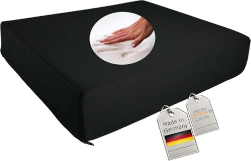 supply24 Gel Cuscino Sedile Schiuma Anti Decubito 52x45x10 cm Nero per Sedia a Rotelle Sedia Auto Camion da Ufficio Poltrona Direzionale Cuscino per Schiena + Glutei