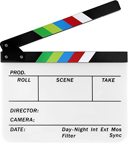JOYOOO ardoise clap pour le film de film de télévision acrylique Clap TV Movie Film Cut/Action Clapper Conseil Slate 9.6 * 11.7/25x30cm