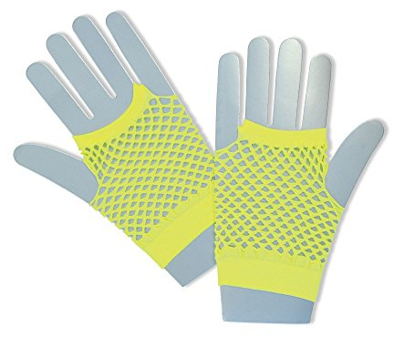 Bristol Novelty BA573 Handschuhe aus Netz, Neon-Gelb