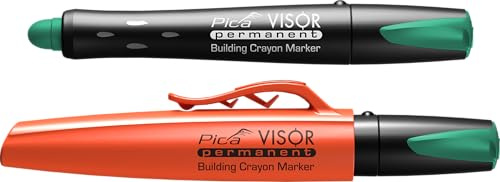 Pica 990/36 permanentmarkör/industriell märkpenna | extremt okänslig och mångsidig, vattentät, torkar aldrig ut | Färg: grön, stiftdiameter: 10 mm, längd: 85 mm