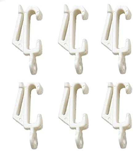 Merriway BH03638 (60 Pcs) Curtain Track Rail Gliders Hooks to Fit Harrison Drape Track White - Pack of 60 Pieces