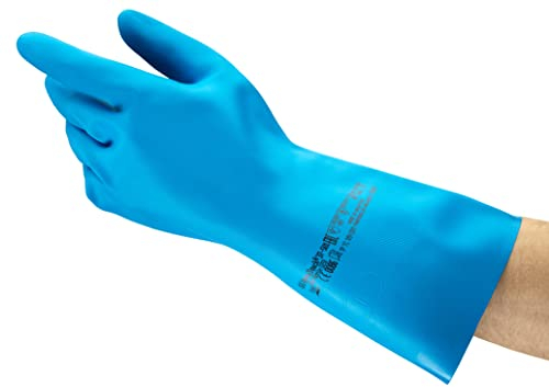 Ansell AlphaTec 37-501 Chemikalienschutz-Handschuhe aus Nitril, Wiederverwendbare Chemie-Handschuhe für Industrie, Lebensmittel Geeignet, Arbeitshandschuhe Latexfrei, Blau, Größe XL (12 Paar)