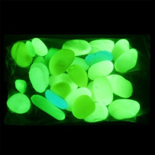 50 Photoluminescent Resin Pebbles Green