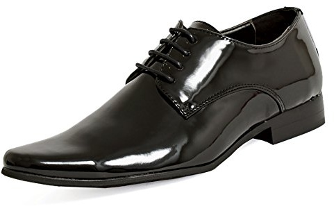 Dobell Mens Black Tuxedo Dress Shoes Patent Contemporary Style Laced-9