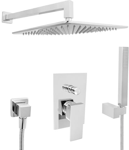 Welfenstein Unterputz Set 75ES-30 Regenbrause Edelstahl 30x30cm eckig Montage-Box