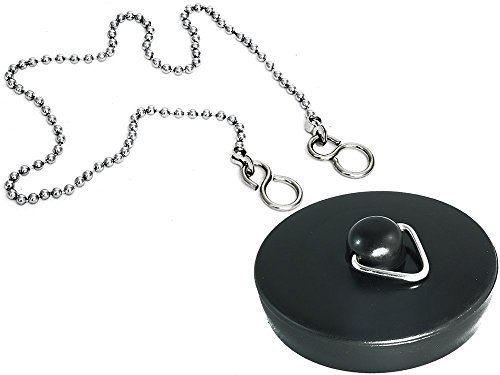 1 Stück Kunststoff schwarz Waschbecken Badewannenstöpsel 1 3/4 45 mm + 45,72 cm Kette