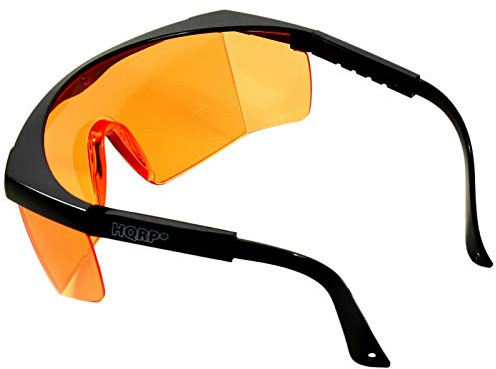 HQRP Occhiali di protezione UV con lenti arancioni per Lavori in giardino, Falciatura del prato, Giardinaggio, Diserbo, Taglio di siepi, Agricoltura, Silvicoltura