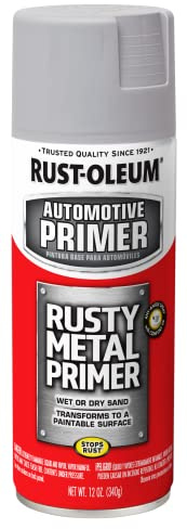 Rust-Oleum 249331 Automotive Rusty Metal Primer Spray Paint, 12 oz., Light Gray
