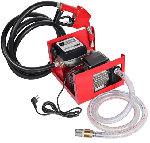 WilTec Bomba autocebante para Bio Diesel y gasóleo con 230V 750W 80l/min con Pistola Maquinaria Calefacción