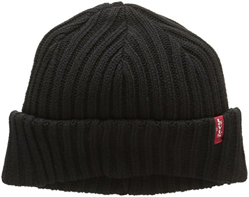 Levi's Unisex Ribbed Beanie Strickmütze, Schwarz (Black), One size