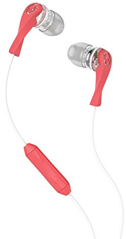 Skullcandy S2IKHY-476 Wink'd 2.0 2015 In-Ear Headphone with In-Line Microphone -Mash-up/Clear/Coral