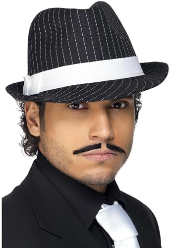 Smiffys Chapeau feutre Deluxe, à fines rayures noires et blanches Halloween