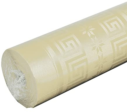 Pro Nappe - Cod. R485024I - Tovaglia di carta damascata in rotolo 1,18 x 50 Mt - 166 coperti - Carta dal motivo universale, offre eleganza e sobrietà - Colore avorio