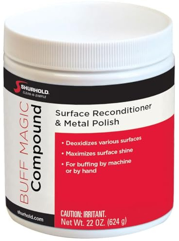 Shurhold Buff Magic Compound - Powerful Multi-Purpose Restoration Compound and Premium Metal Polish for Stainless Hardware & Railings - 22oz - Pink