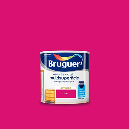 Bruguer Acrylic Multisuperficie Esmalte al agua Satinado Fucsia 250 ml