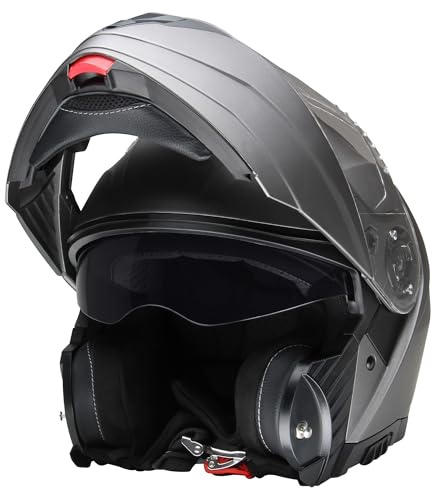 Klapphelm Integralhelm Motorradhelm CMX Prometheus matt grau Größe L