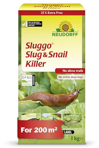 Neudorff Sluggo Slug & Snail Killer – Effective slug control against slugs and snails. No slime traces and no visible dead slugs. For 200 m², 1 kg