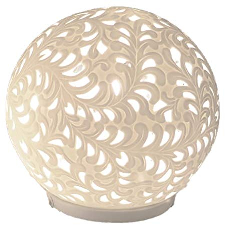 Formano 662378 Porzellan-Lampe Kugel Harmonie Romantik Weiß 18cm