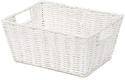 Compactor Etna Cesto Rettangolare in Carta Intrecciata a Mano, Bianco, 31 x 24 x H. 14 cm, RAN6544