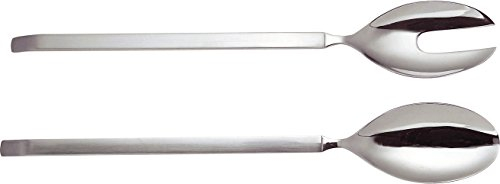 Alessi Dry Salatbesteck aus Edelstahl Glänzend Poliert mit Mattiertem Griff, 30 x 6.5 x 3.5 cm
