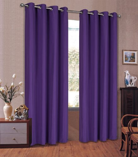 Mikrofaser Vorhang blickdichte Matte unifarbene Gardine, Lila Ösen, 225x140 Schal. Material aus Microsatin-Gewebe., 204000