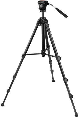 Magnus VT-350 Videostativ mit Fluidkopf - Schwarz - Aluminium - für DSLR und Camcorder