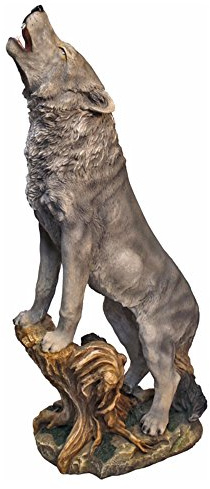 Design Toscano Gartenstatue heulender einsamer Wolf , Maße: 28 x 35.5 x 90 cm 11.75 kg
