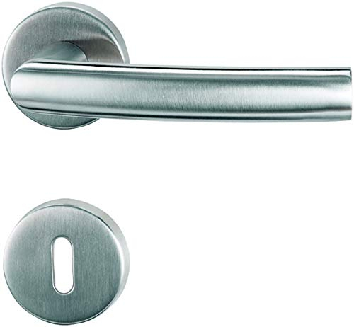 Griffwerk FRASCIO Türdrücker/Türbeschlag - LORITA - Edelstahl Matt - BB-Rosettengarnitur