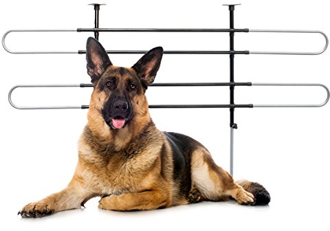 Relaxdays Hundegitter Auto höhenverstellbar als Hundeschutzgitter aus Stahl & Kunststoff für alle Autotypen 3-Türer 5-Türer als Trenngitter Kofferraum für Hunde als verstellbares Gitter, schwarz