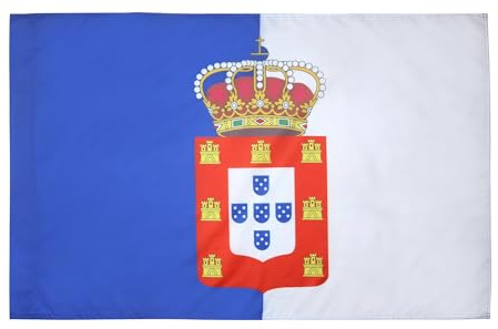 AZ FLAG Bandera Reino de Portugal 1139-1910 90x60 cm Poliéster 100D Funda | Uso interior y exterior Enseña portuguesa real Royaume de Portugal 1139-1910 costuras dobles y bordes reforzados