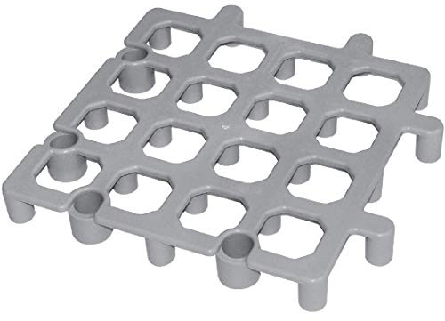 Vogue Caillebotis en polypropylène gris (lot de 2), gris, support de stockage hygiénique des aliments au sol en plastique polypropylène, taille: 40 (H) x 335 (L) x 335 (P) mm, CF205